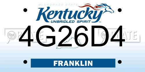 4G26D4 Kentucky License Plate