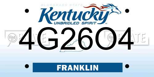 4G26O4 Kentucky License Plate