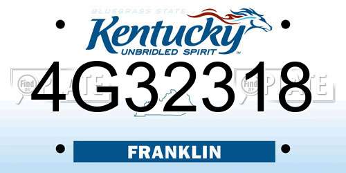 4G32318 Kentucky License Plate