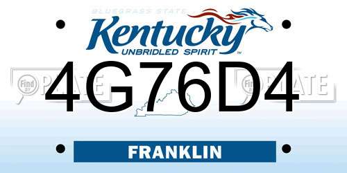 4G76D4 Kentucky License Plate