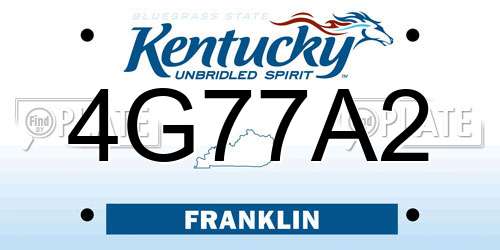 4G77A2 Kentucky License Plate