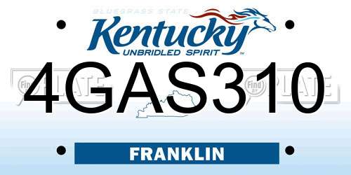 4GAS310 Kentucky License Plate