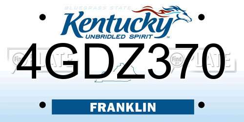 4GDZ370 Kentucky License Plate