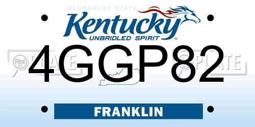 4GGP82 Kentucky License Plate