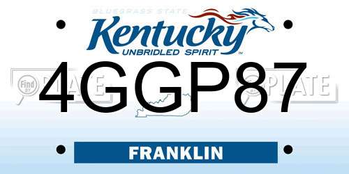 4GGP87 Kentucky License Plate