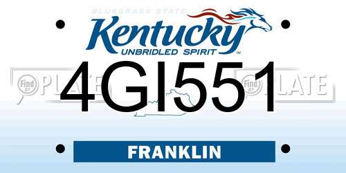 4GI551 Kentucky License Plate