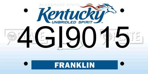 4GI9015 Kentucky License Plate