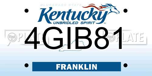 4GIB81 Kentucky License Plate