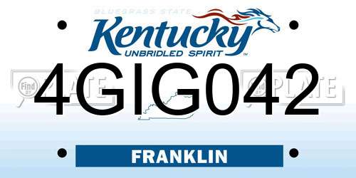 4GIG042 Kentucky License Plate