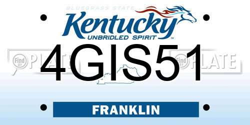4GIS51 Kentucky License Plate