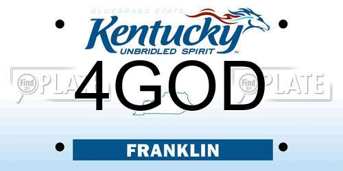 4GOD Kentucky License Plate