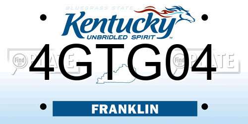 4GTG04 Kentucky License Plate