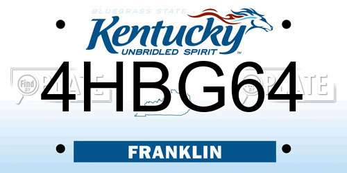 4HBG64 Kentucky License Plate