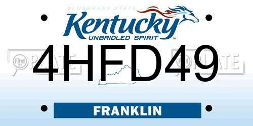 4HFD49 Kentucky License Plate