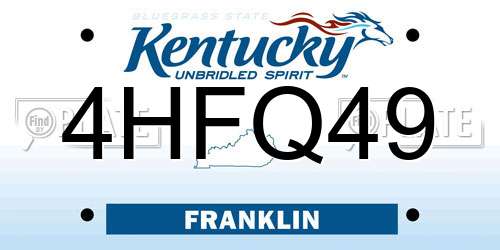 4HFQ49 Kentucky License Plate