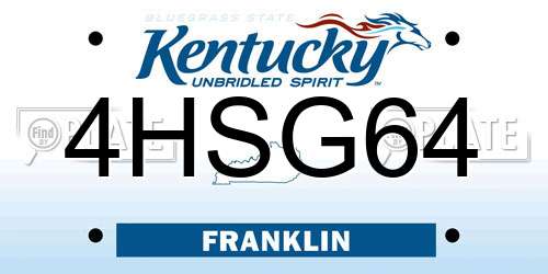 4HSG64 Kentucky License Plate