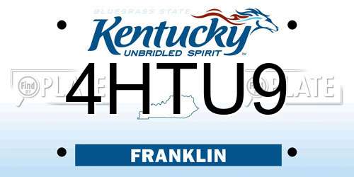 4HTU9 Kentucky License Plate