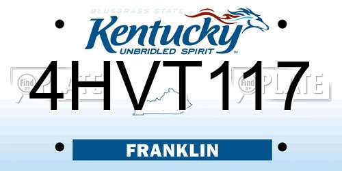 4HVT117 Kentucky License Plate