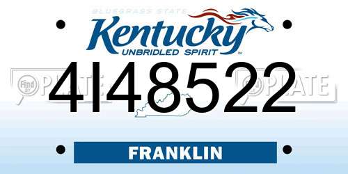 4I48522 Kentucky License Plate