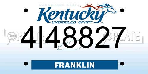 4I48827 Kentucky License Plate