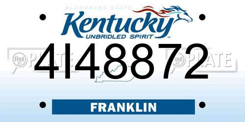 4I48872 Kentucky License Plate