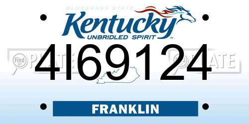 4I69124 Kentucky License Plate