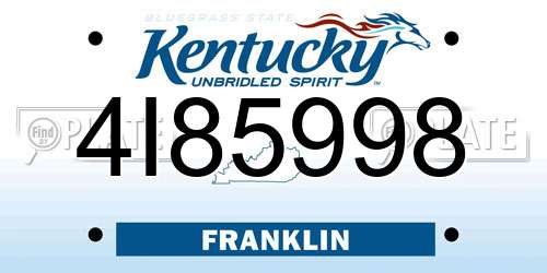 4I85998 Kentucky License Plate
