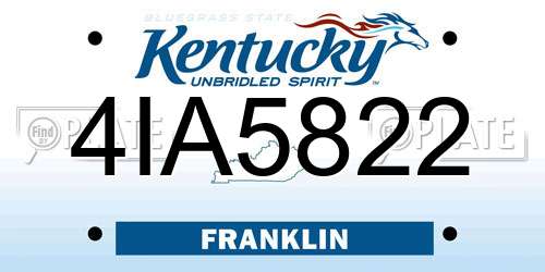4IA5822 Kentucky License Plate