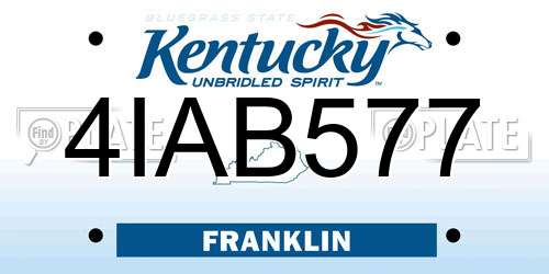 4IAB577 Kentucky License Plate