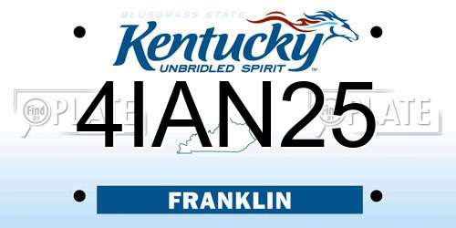 4IAN25 Kentucky License Plate
