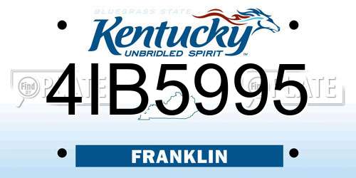 4IB5995 Kentucky License Plate