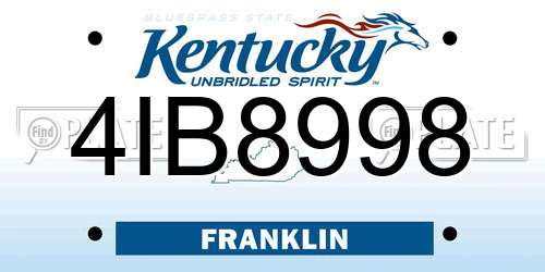 4IB8998 Kentucky License Plate