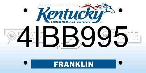 4IBB995 Kentucky License Plate