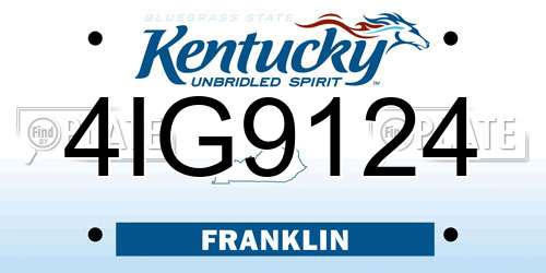 4IG9124 Kentucky License Plate