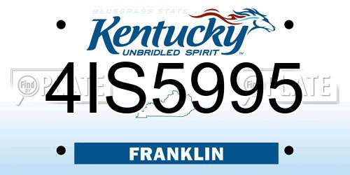 4IS5995 Kentucky License Plate