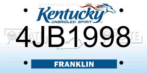4JB1998 Kentucky License Plate
