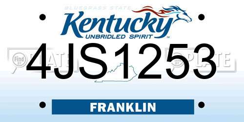 4JS1253 Kentucky License Plate