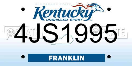 4JS1995 Kentucky License Plate