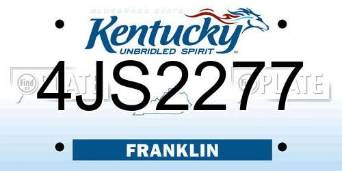 4JS2277 Kentucky License Plate