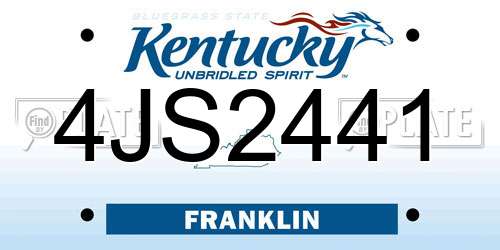 4JS2441 Kentucky License Plate