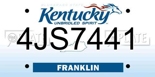 4JS7441 Kentucky License Plate