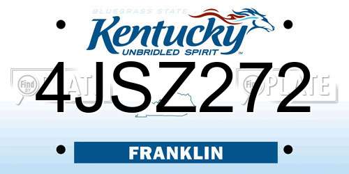 4JSZ272 Kentucky License Plate