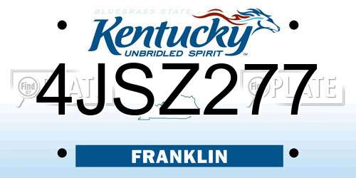 4JSZ277 Kentucky License Plate