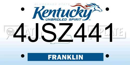 4JSZ441 Kentucky License Plate