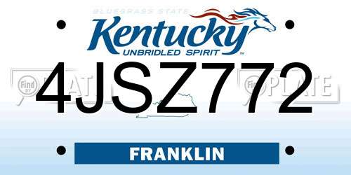 4JSZ772 Kentucky License Plate