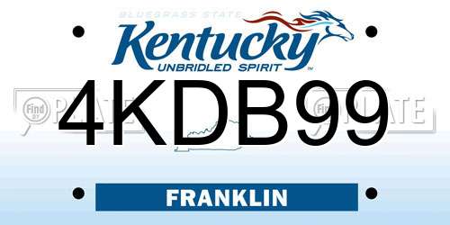4KDB99 Kentucky License Plate