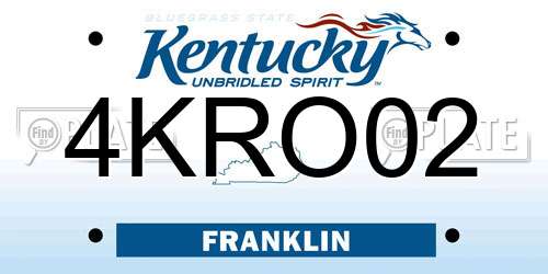 4KRO02 Kentucky License Plate