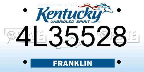 4L35528 Kentucky License Plate