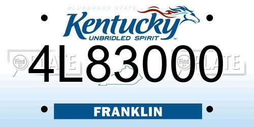 4L83000 Kentucky License Plate