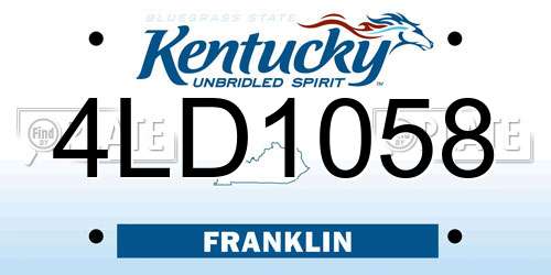 4LD1058 Kentucky License Plate